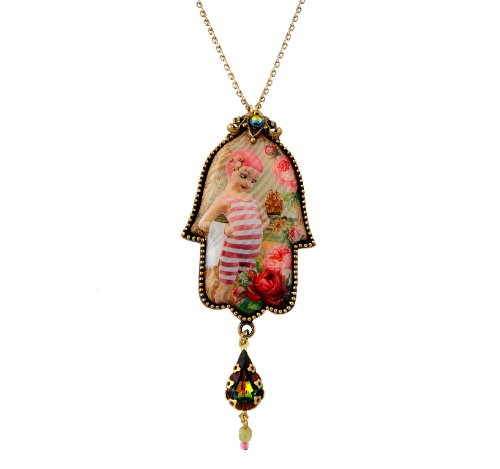 Charming She Shy Pupa Cameo Hamsa Michal Negrin Necklace Made