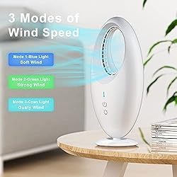 VANPOE Desk Fan, 12 Inch Bladeless Fan Small Table