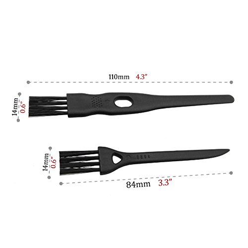 Electric Shaver Cleaning Brushes Razor Cleaner Set Nylon Bristles PP Handle - Set of 8 (Black)