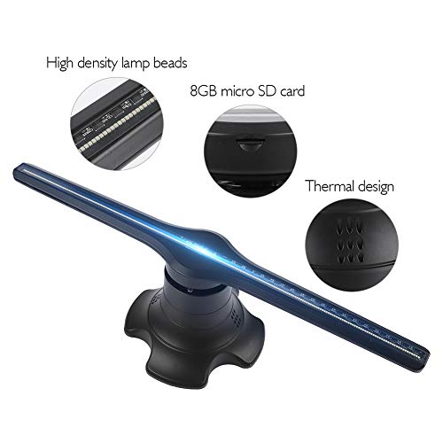 image for Mugast 3D Hologram Advertising Fan Projector with 8GB TF Card, 3D Visu