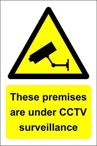 Lilyanaen New Metal Sign Aluminum Sign These Premises are Under CCTV Surveillance Safety Sign for Outdoor & Indoor 12" x 8"