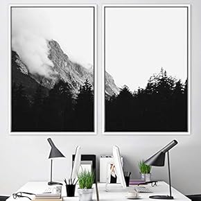 signwin 2 Piece Framed Canvas Wall Art Foggy...