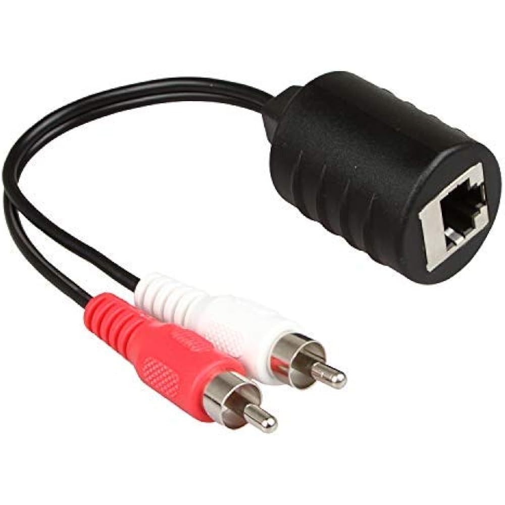 2Pack Audio Cables Stereo RCA To Extender Over Cat5 (2X RJ45 Female