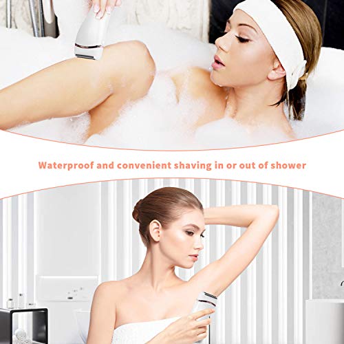 Miserwe Womens Electric Razor Painless Lady Shaver Wet & Dry Cordless Rechargeable Women's Hair Remover Body Hair Remover for Legs Bikini and Underarms with LED Display
