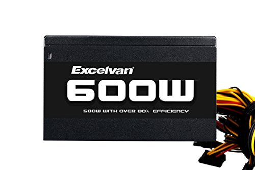Excelvan ATX Computer Power Supply Desktop PC for Intel AMD PC SATA US (600W) - Thumbnail 4