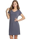 Avidlove Womens Short-Sleeve V-Neck Nightie Sleep Shirt Viscose Sleepwear Nightshirt