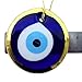 Gold Plating Handmade Evil Eye Greek Turkish Jewish - Christian ornament Home Decor Glass Charm Decorative Ornament for Good Luck, Success and Protection (3.5 inch)