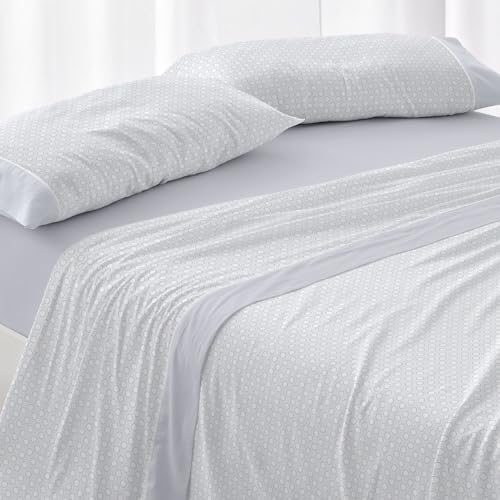 BURRITO BLANCO Bed Linen Set 135 cm Bed 100% Cotton Design 624 Blue (135 x 190/200 cm)