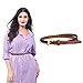 Women Braided Belts Faux Leather Woven Belt For Girls Fashion Waist Buckle Belt Strap,Camel 6,One Size