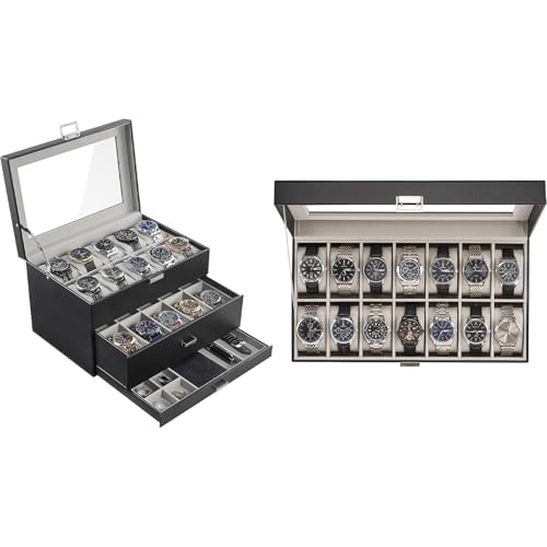 ProCase Watch Organizer Bundle with 14 Slot Watch Display Case
