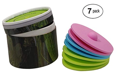 Maintenance free silicone airlock waterless fermentation lids for wide mouth mason jars. BPA free, mold free, dishwasher safe. 6 pack. Premium Presents brand.
