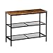 KICODE Console Table Sofa Table Entryway Industrial Side Table with 2 Iron Mesh Storage Shelves for Living Room Corridor and Bedroom