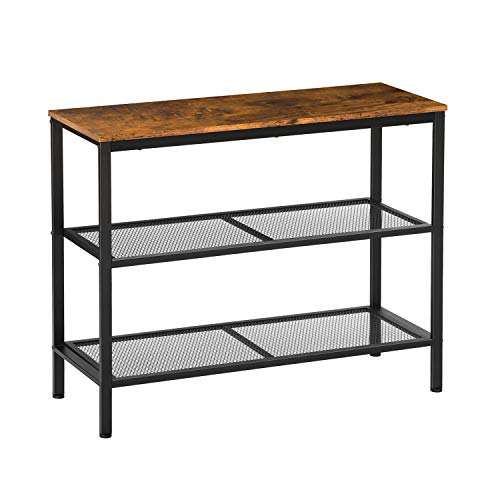KICODE Console Table Sofa Table Entryway Industrial Side Table with 2 Iron Mesh Storage Shelves for Living Room Corridor and Bedroom - Thumbnail 7