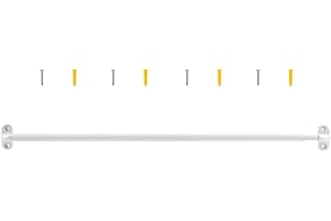 TYRON 1 Pack Screwed Sash Curtain Rod Adjustable 18-30 Inch, 3/8 In. Diameter, French Door Curtain Rods, Cafe Window Rod (Whi