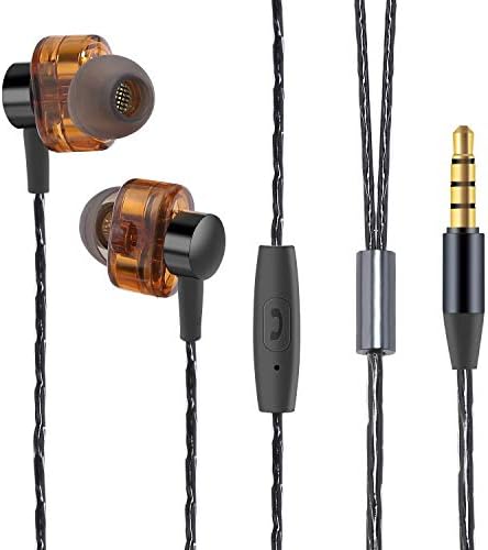 XLon Earbuds, in-Ear Earphones, Dual Dynamic Drivers, Noise Cancelling High Fidelity Stereo Bass Headphones with Mic and Remote for iPhone, iPod, iPad, Samsung and Other Android Phones etc