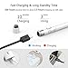 CISCLE Stylus Pens for Touch Screens, 2 in 1 High Sensitive Rechargeable Active Stylus Tip, 5 Mins Auto-Off Smart Digital Pencil Compatible for Apple iPad, iPhone, Android Tablets-White