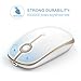 Rechargeable Wireless Mouse, Jelly Comb 2.4G Slim Optical Mice - Less Noise, 3 Adjustable DPI, Portable Mobile Wireless Mouse for Notebook, PC, Laptop, Computer, MacBook - White and Gold