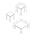 Monarch 3-Piece Cappuccino Square Table Set with Marble Top