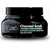Rejuvenating Exfoliating Activated Charcoal Body Scrub with Collagen and Stem Cell Infused 10 fl oz, Deep Cleanse, Exfoliate, Tone, Moisturize
