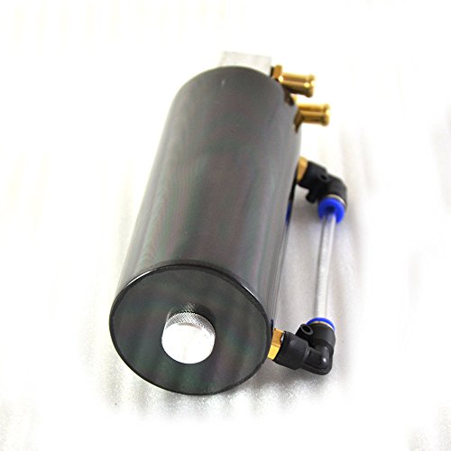 Oil Catch Tank,Universal 750ml Aluminum Round Engine Oil Breather Tank Catch Can Reservoir Kit Black