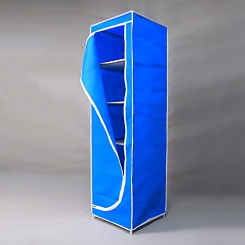 MMM& Simple Small Dormitory Cloths Wardrobe Folding Cloth Steel Frame Reinforced Thicker Storage Wardrobes (Color : Blue)