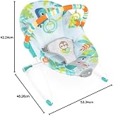 Bright Starts Rainforest Vibes Bouncer 0-6M 20 lb Toy Bar Non-Slip Feet view 10
