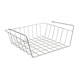 Evelots Under Shelf Basket Wire Rack,White,Slides Under Shelves For Storage, 1