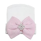 WILLTOO Newborn Lovely Soft Cute Hat Bow Baby Girl Hospital Beanie Hat (D)
