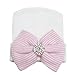 WILLTOO Newborn Lovely Soft Cute Hat Bow Baby Girl Hospital Beanie Hat (D)