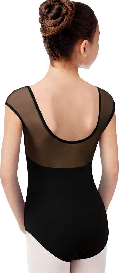 Photo 1 of QZSH Girls Dance Ballet Leotard Mesh Cap Sleeve,Cute V-Shaped Mesh Back(23638-06-XXL)