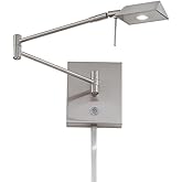 GEORGE KOVACS P4318-084 George's Reading Room LED Swing Arm Wall Lamp, 1-Light, 8 Total Watts, 6.25-in H x 13.75-in W, Brushe