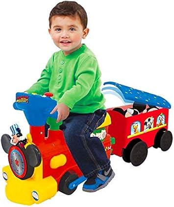 mickey train with caboose and tracks