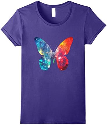 Womens Cosmic Butterfly T-Shirt XL Purple