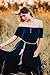 OYANUS Womens Off The Shoulder Ruffles Pockets Dress Side Split Maxi Dresses Navy L