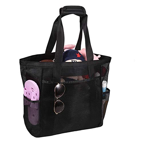 expouch Large Mesh Beach Bag Foldable Tote Bag for Swimming Shopping