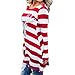 Hot Sale,Laimeng Women Cotton blend Fashion Stripe Dress Round Collar Christmas Elk Long Sleeve Casual Dress (XXXL, Red)