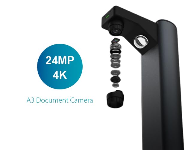IRIScan Desk Document Scanner, Book Scanner - v7Bus:4K UltraHD,24MP, 600dpi,Portable Scanner,Visualizer,OCR, AI Flattening, Auto Scan, Erase Fingers, Free Readiris PDF Editor Win Mac