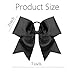Oaoleer 8inch Jumbo Large Cheer Bows Ponytail Holder Elastic Band Handmade Boutique Hair Accessories for Cheerleading Teen Girls College Women Sports (1PCS, Black)