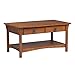 Leick Home 10055-RS Mission Coffee Table for Living Room, Two Drawers and Shelf, Made with Solid Wood, Russet Finish