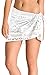 lime flare Women Sexy Hollow Out Sheer Beach Swim Mini Skirt Pareo Canga Bikini Swimsuit Bottoms Cover up Sarong Wrap (one-Size, White Crochet Short)