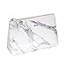 Joyful 3PCS White Marble Cosmetic Bag Set Women Casual Makeup Pouch Toiletry Organizer Case Pouch Storage Makeup Brushes Bag