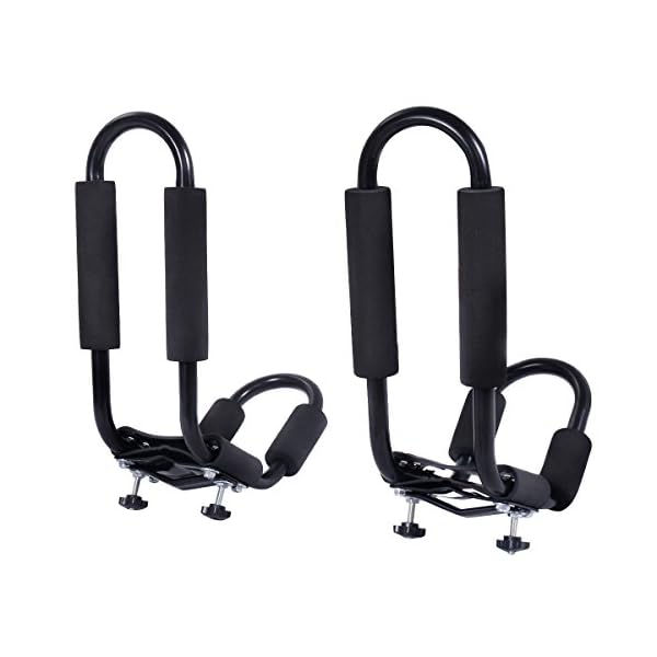 Goplus-2-Pair-Canoe-Boat-Kayak-Carrier-Car-SUV-Truck-Roof-Top-Mount-J-Cross-Bar