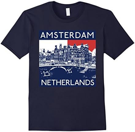 Men's Amsterdam Netherlands Holland Dutch Tourist Souvenir T-Shirt XL Navy