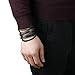 FIBO STEEL 10 Pcs Braided Leather Bracelets for Men Women Cuff Bracelet,Adjustable