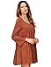 ROMWE Women's Bohemian Long Sleeve Loose Casual Dress Tunic Top