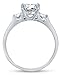 Solid 925 Sterling Silver CZ Cubic Zirconia 3 Three Stone Engagement Ring - Princess Cut Solitaire with Round Side Stones (1.75cttw., 1.5ct. Center) - Available in all ring sizes 4 - 9.5 & Comes With Elegant Velvet Ring Box