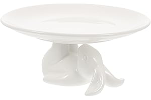 JOINPAYA Rabbit Cake Plate 8Inch Ceramic Bunny Tray Dessert Holder for Birthday Parties and Wedding