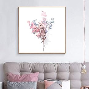 Framed Canvas Wall Art for Living Room, Bedroom Vibrant Flower Illustration III Canvas Prints for Home Decoration Ready to Hang - 16x16 inches