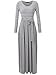 JayJay Women Stripe Print Long Sleeve U-Neck Tie Waist Maxi Casual Dress with Pocket