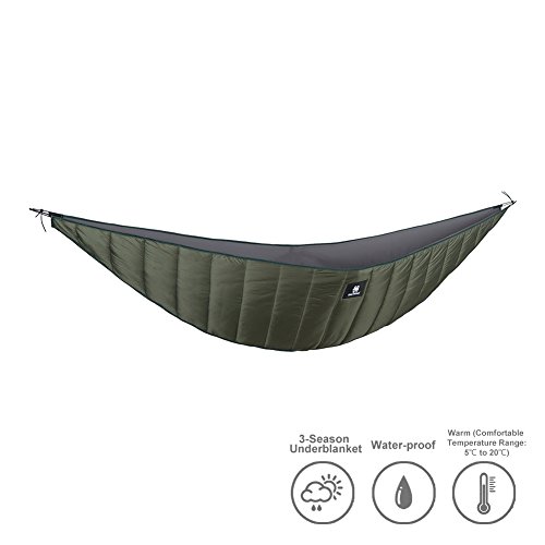 OneTigris Hammock Underquilt, Lightweight Packable Full Length Under Blanket for Camping Backpacking Backyard (OD Green - 3 Seasons Underquilt)